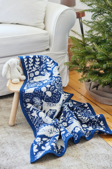 Whimsical Woods Navy Mini Blanket5