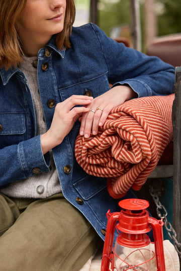 Harborview Herringbone Desert Red Blanket7