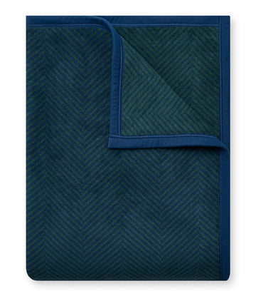 Harborview Herringbone Blue Spruce Blanket