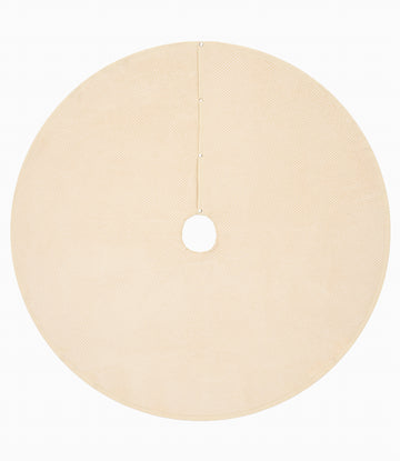 Harborview Herringbone Cream Christmas Tree Skirt3