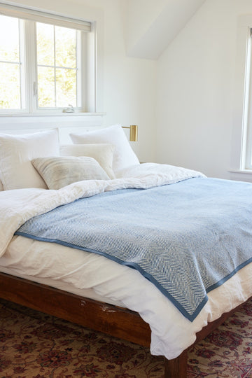 Harborview Herringbone Cornflower Blanket5