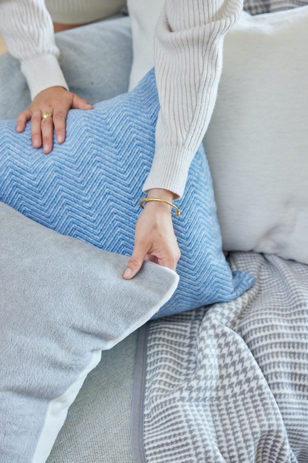 Bayside Herringbone Throw Pillow Covers - Set of 2