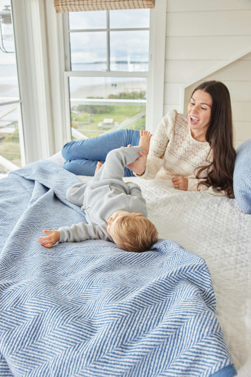 Harborview Herringbone Cornflower Blanket6