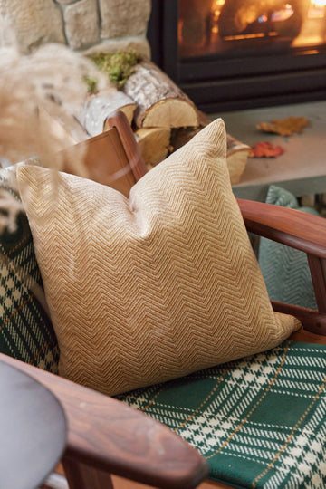 Herringbone Tweed Pillow - Tan, Gold, Brown - Decorative, Couch, Living Room, Bed discount Pillow