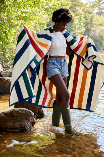 Vintage Casco Bay Stripe Blanket2