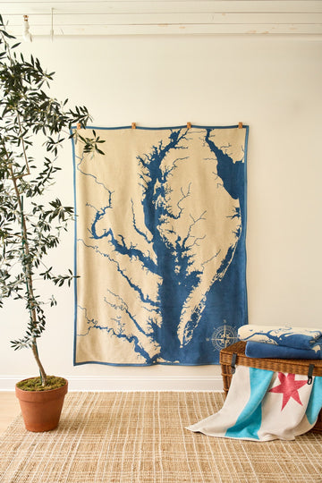 Chesapeake Bay Map Blanket