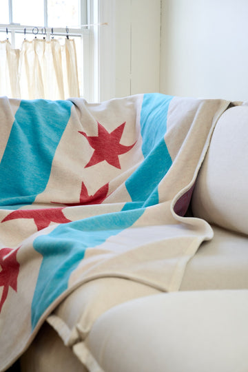 Chicago Flag Blanket
