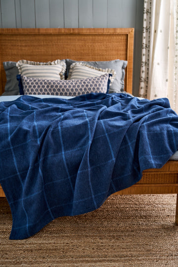 Windowpane Navy Lightweight Blanket2