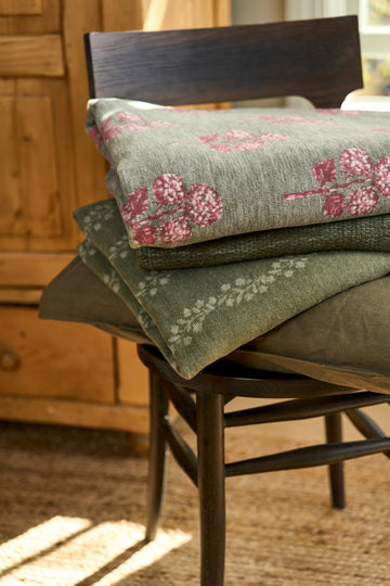 Hydrangea Blockprint Blanket8