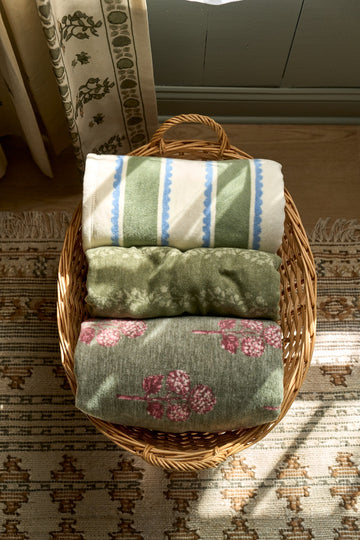 Hydrangea Blockprint Blanket7