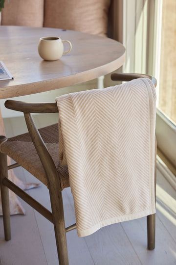 Harborview Herringbone Cream Blanket2