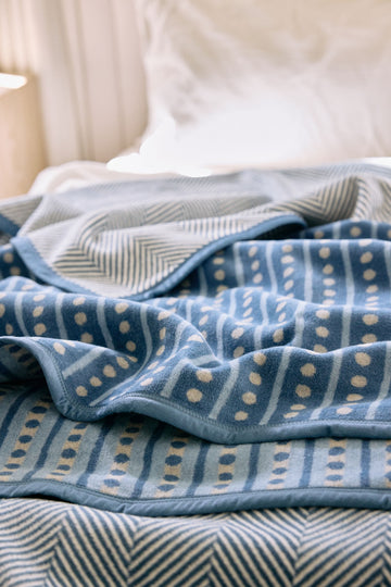 Beach Pebble Cornflower Blanket2