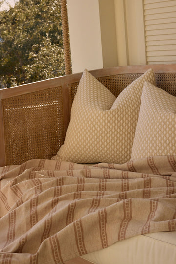 Tile Stripe Tan Lightweight Blanket5