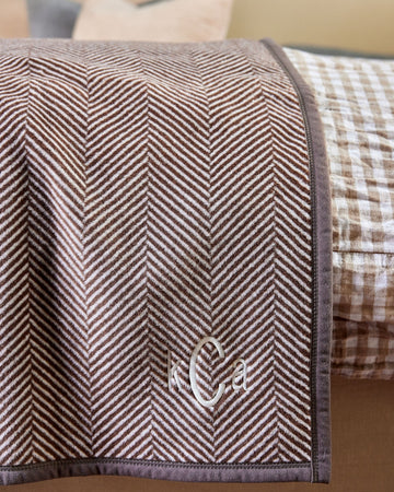 Harborview Herringbone Chocolate Blanket2