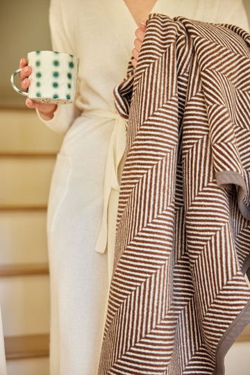 Harborview Herringbone Chocolate Blanket6