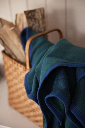 Harborview Herringbone Blue Spruce Blanket3