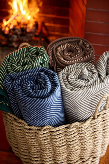 Harborview Herringbone Navy Blanket4