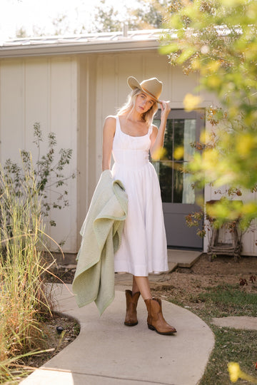 Harborview Herringbone Garden Green Blanket6