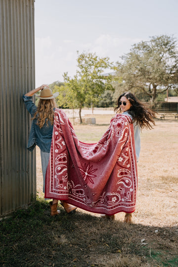Vintage Red Bandana Blanket4