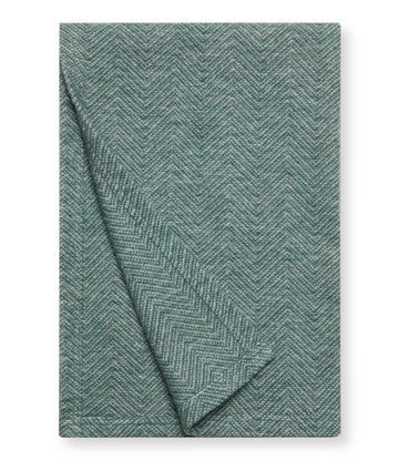 Evergreen woven shawl with herringbone texture pattern, displayed folded.5