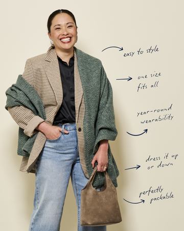 Bayside Herringbone Evergreen Shawl