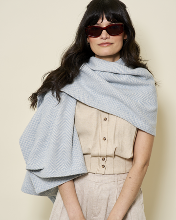 Bayside Herringbone Fog Shawl