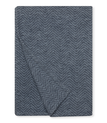 Midnight navy shawl with herringbone texture pattern, partially folded.5