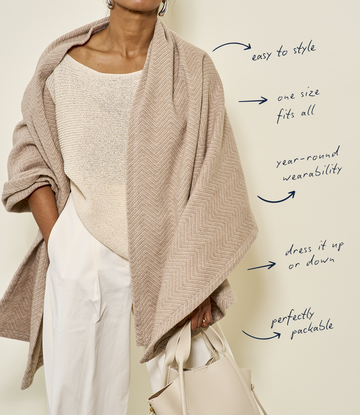Bayside Herringbone Wheat Shawl
