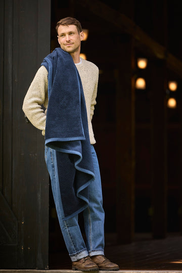 Harborview Herringbone Deep Sea Blanket4