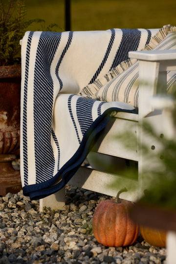 Dockside Stripe Navy Blanket6