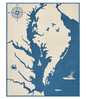 Chesapeake Bay Map Blanket
