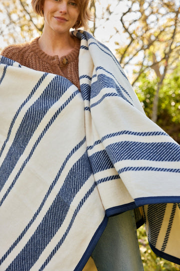 Dockside Stripe Navy Blanket5