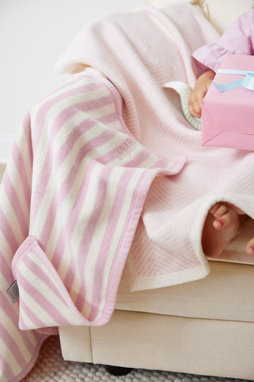 Harborview Herringbone Ballet Pink Mini Blanket6