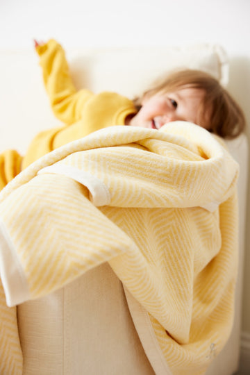 Harborview Herringbone Butter Yellow Mini Blanket2