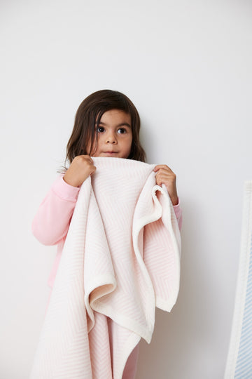 Harborview Herringbone Ballet Pink Mini Blanket5