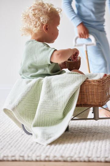 Harborview Herringbone Sprout Green Mini Blanket6