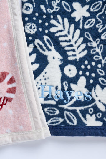 Whimsical Woods Navy Mini Blanket6