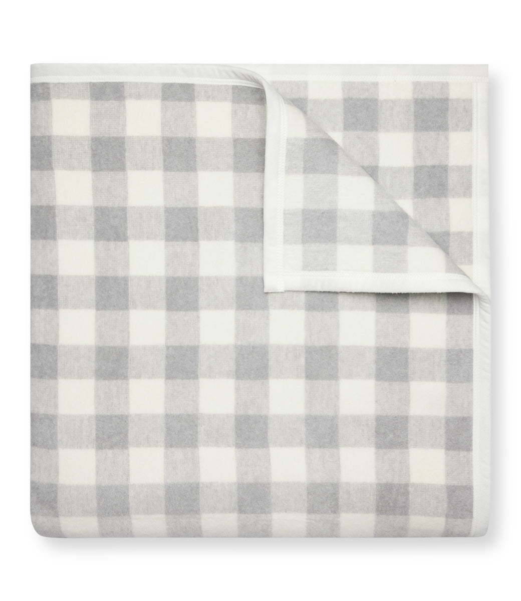 Cozy Gingham Light Grey Family-Size Blanket