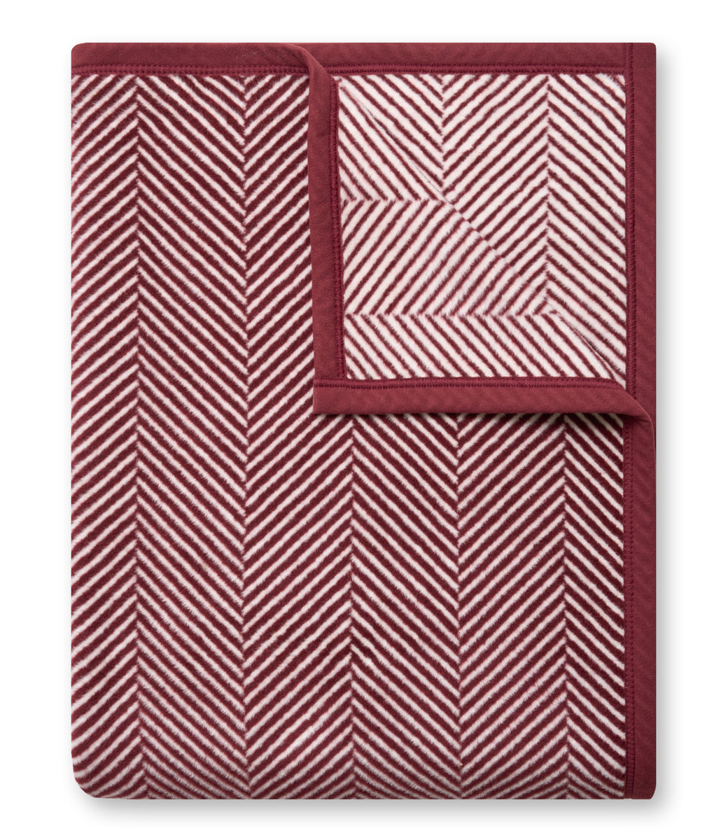 Harborview Herringbone Maroon Blanket