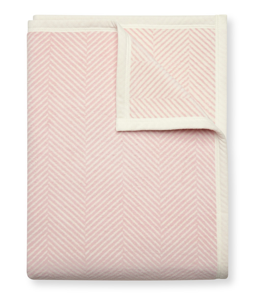 Harborview Herringbone Blush Throw Blanket | ChappyWrap