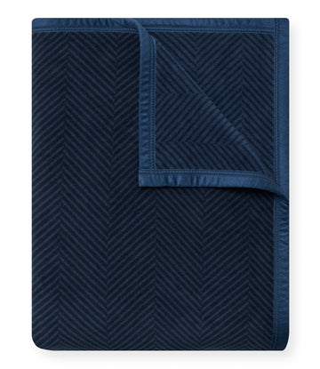 Harborview Herringbone Deep Sea Blanket