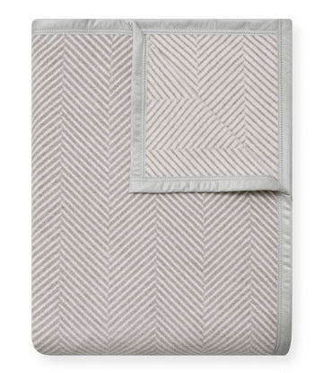 Harborview Herringbone Light Grey Blanket