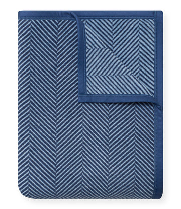 Harborview Herringbone Navy Blanket