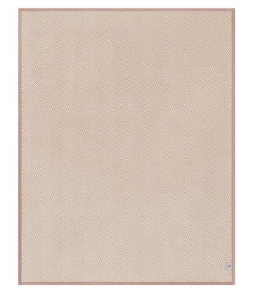 Sepia and cream herringbone patterned blanket with solid border.6