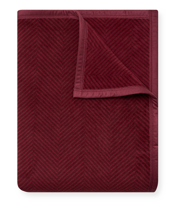 Harborview Herringbone Cranberry Blanket