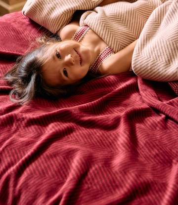 Harborview Herringbone Cranberry Midi Blanket2