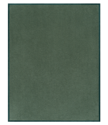 Forest green blanket with herringbone weave pattern and darker green border.7