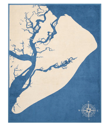 Hilton Head Island Map Blanket