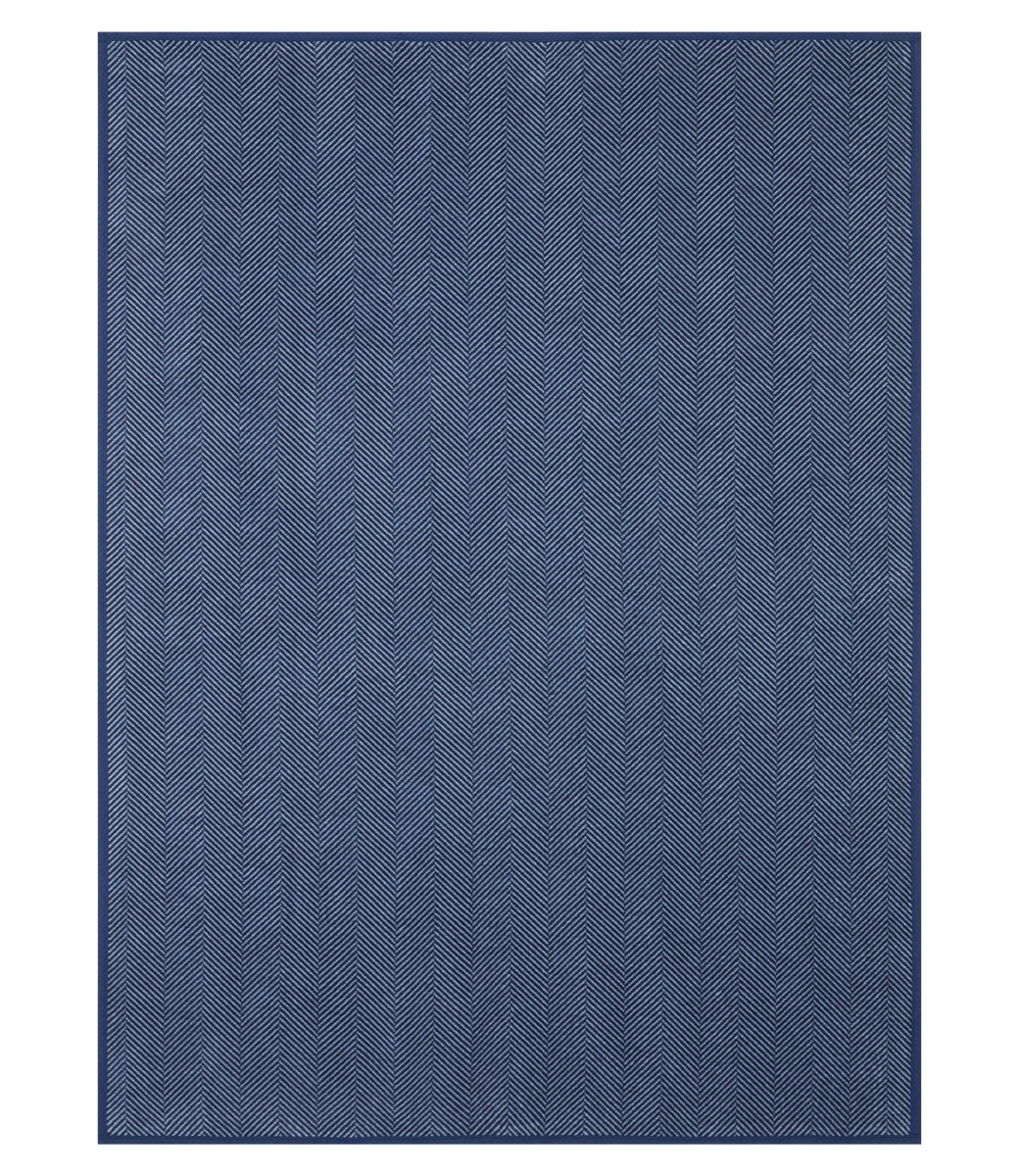 Harborview Herringbone Navy Blanket (Family-Size 90x90)