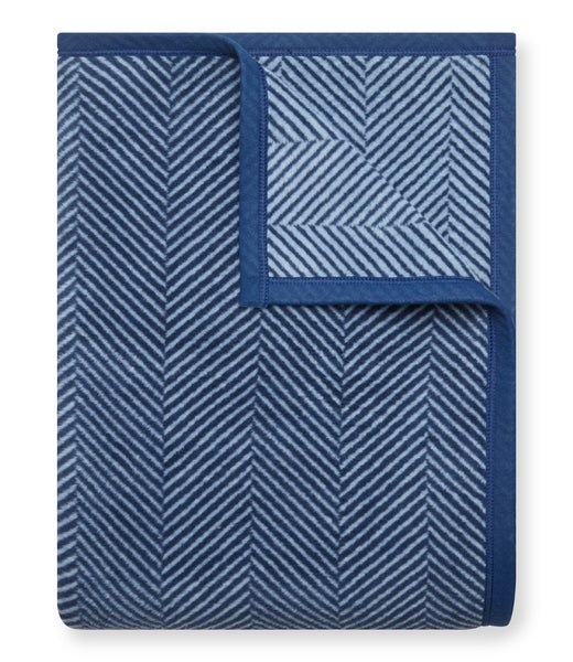 Harborview Herringbone Navy Throw Blanket ChappyWrap